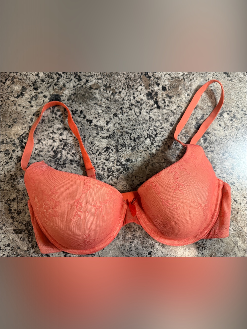 Victoria's Secret Coral Lace Push-Up Bra